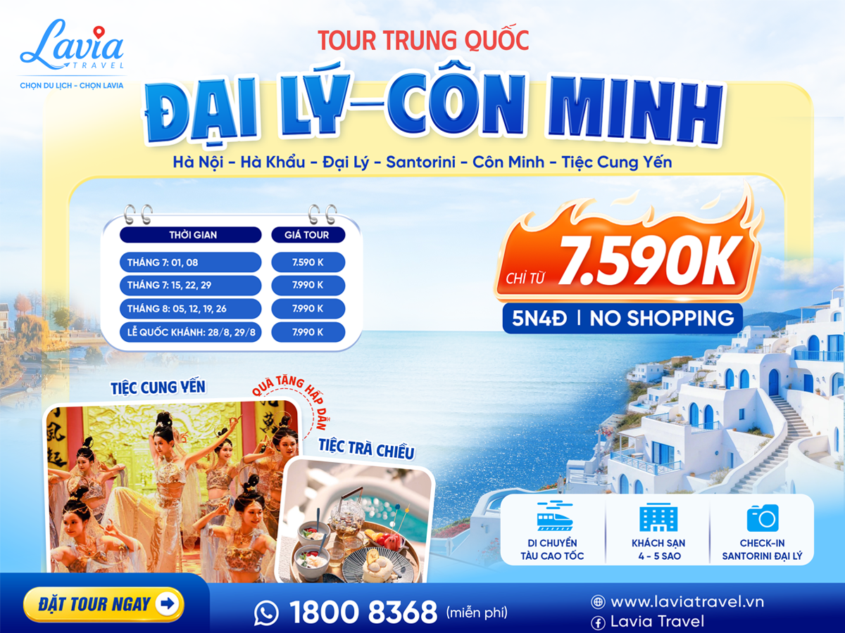 TOUR TUNG QUỐC ĐẠI LÝ-CÔN MINH
