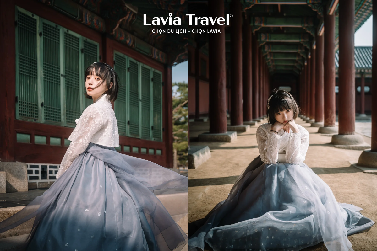 Mặc Hanbok tại Gyeongbokgung Hàn Quốc mùa đông
