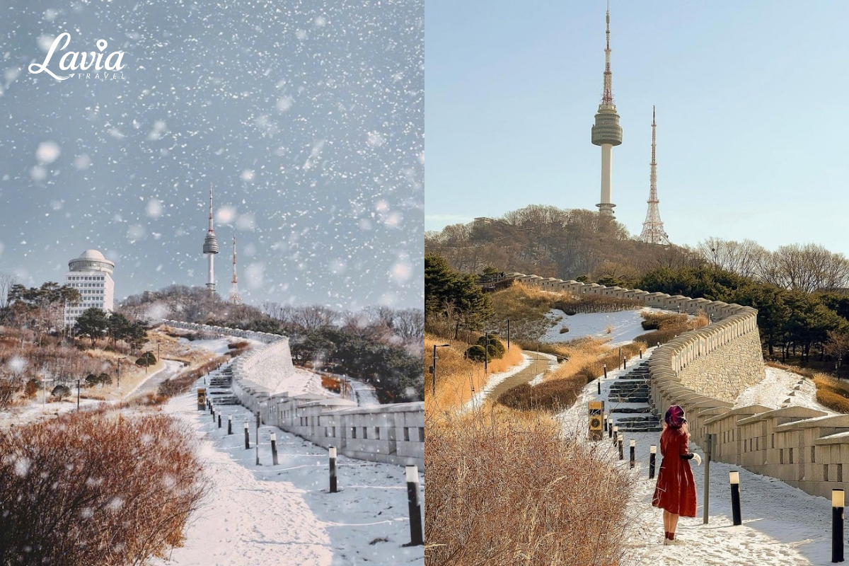 ​Tháp N Seoul hàn quốc mùa đông