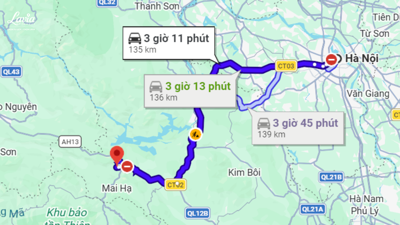 bản đồ Hà Nội - Mai Châu 