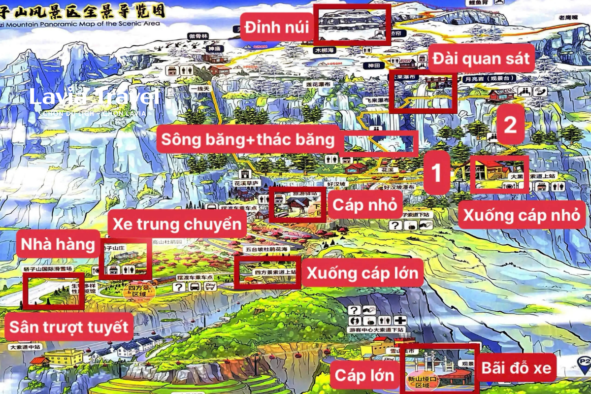 Bản đồ núi tuyết Kiệu Tử Sơn Trung Quốc