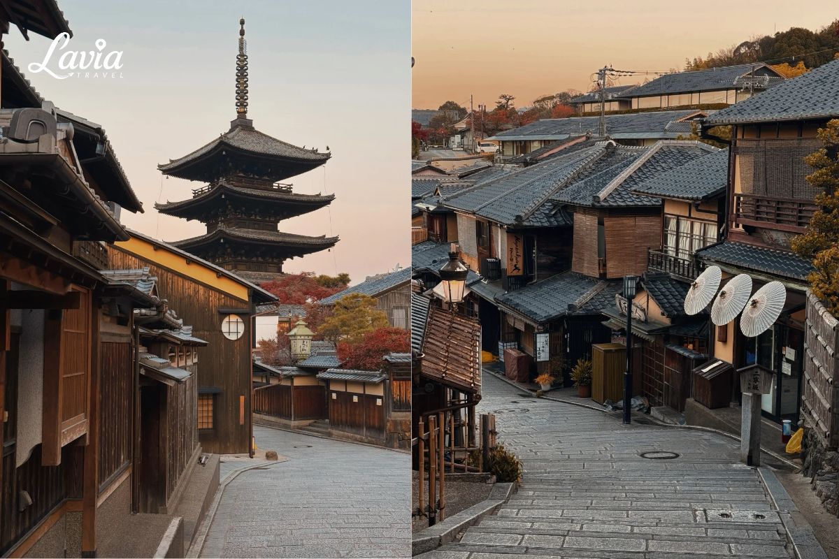 Cụm Higashiyama: Kiyomizu-dera → Yasaka Pagoda Nhật Bản
