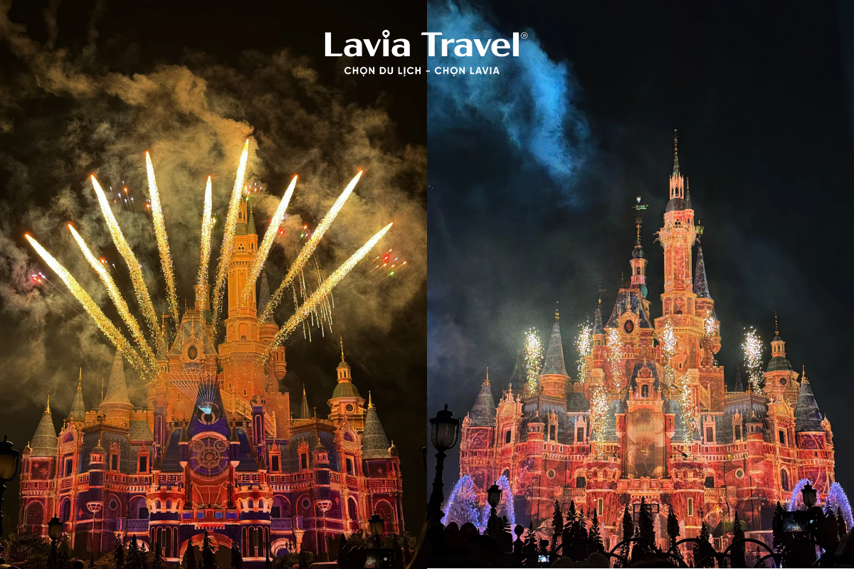 Pháo hoa tại Disney Land Thượng Hải